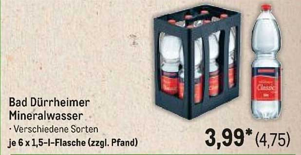 Bad Dürrheimer Mineralwasser - Verschiedene Sorten