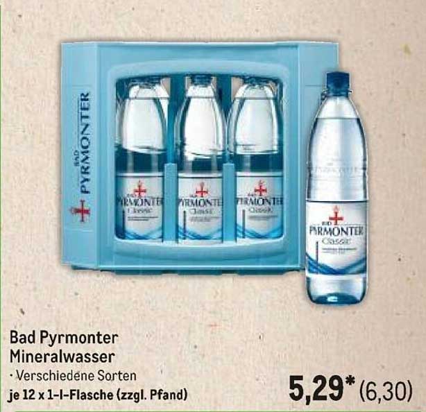 Bad Pyrmonter Mineralwasser - Verschiedene Sorten