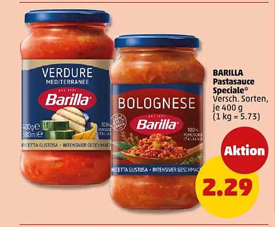 BARILLA Pastasauce Speciale* Versch. Sorten, je 400 g