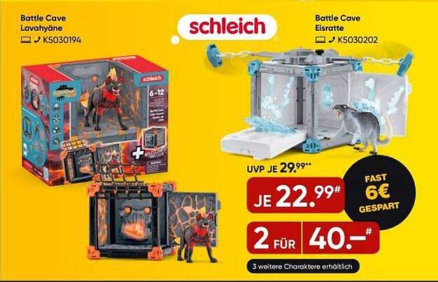 Battle Cave Lavahyäne und Eisratte von Schleich