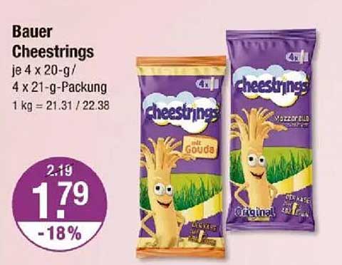 Bauer Cheesstrings - Käsesnack für Groß und Klein