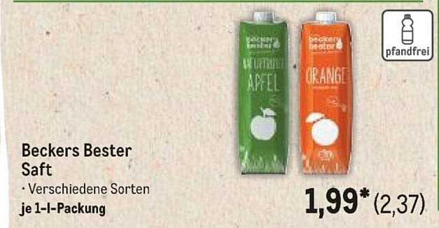 Beckers Bester Saft - Verschiedene Sorten je 1 l-Packung