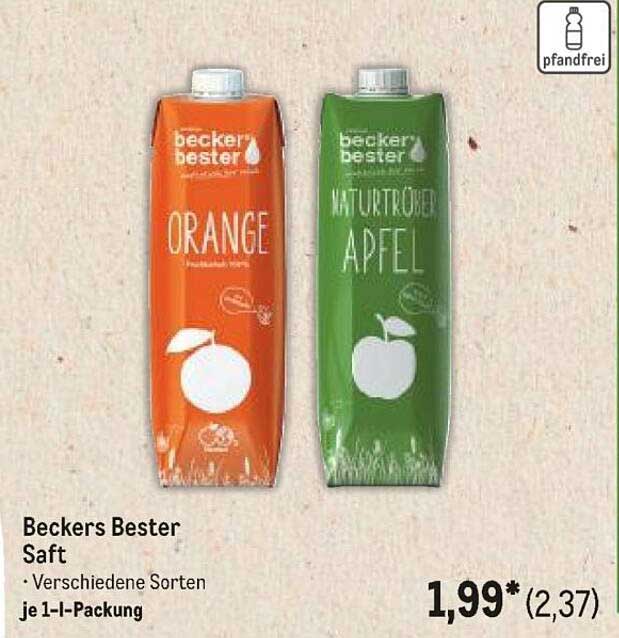 Beckers Bester Saft - Verschiedene Sorten