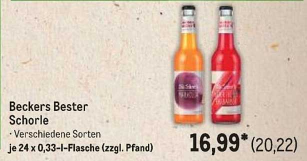 Beckers Bester Schorle - Verschiedene Sorten