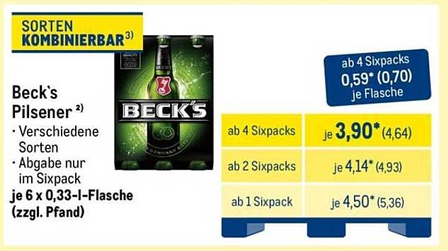 Beck's Pilsener – Erfrischender Genuss im Sixpack