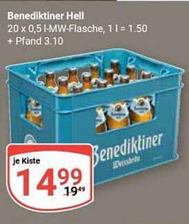 Benediktiner Hell - 20 x 0,5 l-MW-Flasche