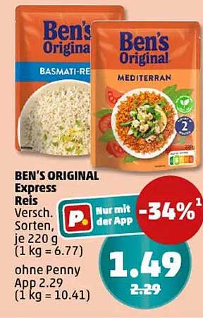 BEN'S ORIGINAL Express Reis – Verschiedene Sorten, je 220 g