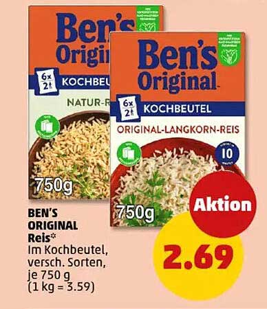 BEN'S ORIGINAL Reis - Verschiedene Sorten im Kochbeutel