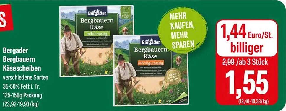 Bergader Bergbauern Käse Scheiben - verschiedene Sorten