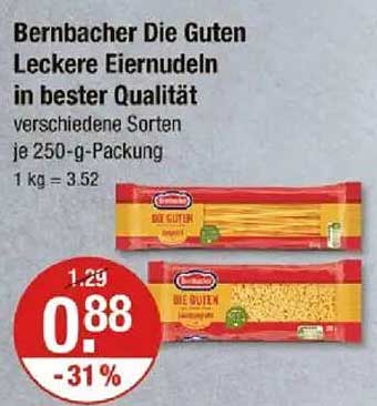 Bernbacher Die Guten Leckere Eiernudeln in bester Qualität