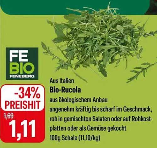 Bio-Rucola aus ökologischem Anbau