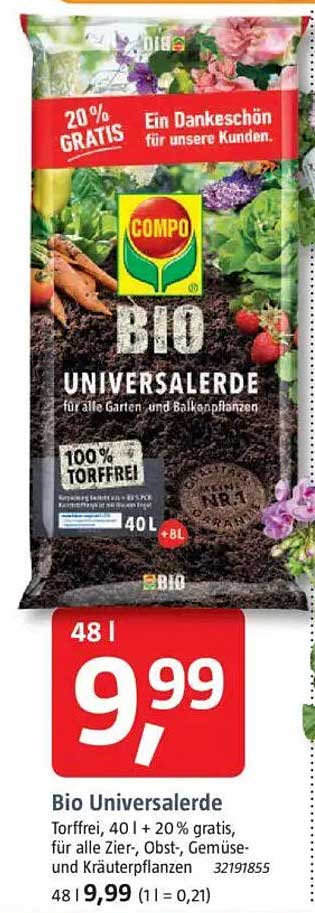 Bio Universalerde 40L + 20% gratis