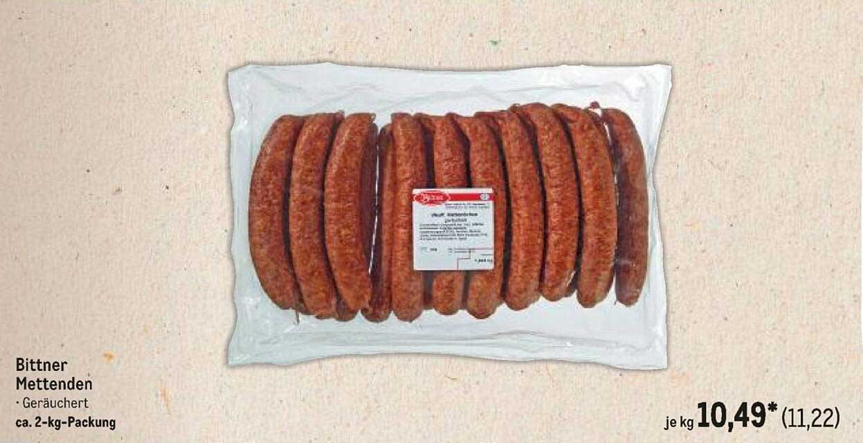 Bittner Mettenden – Geräuchert, ca. 2-kg-Packung
