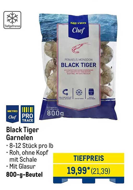 Black Tiger Garnelen 800 g