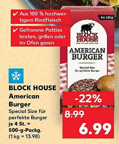 BLOCK HOUSE American Burger - Special Size für perfekte Burger