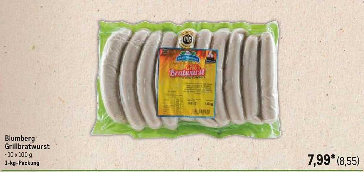 Blumberg Grillbratwurst 10 x 100 g - 1-kg-Packung