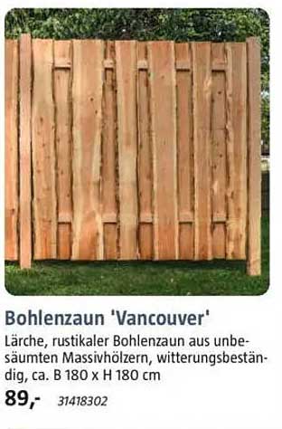 Bohlenzaun 'Vancouver'