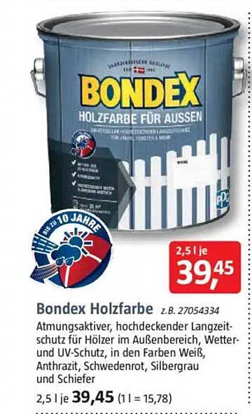 Bondex Holzfarbe für Außen - Atmungsaktiver Langzeitschutz für Holz