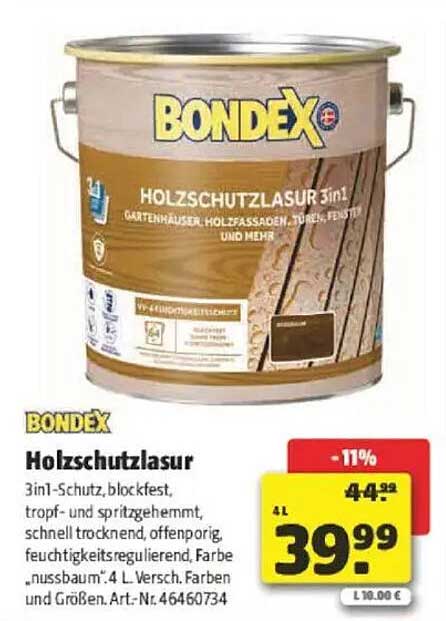 BONDEX Holzschutzlasur 3in1