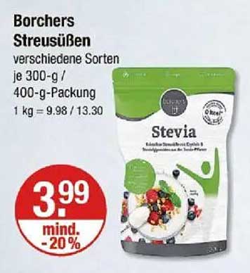 Borchers Streusüßen verschiedene Sorten 300 g / 400 g Packung