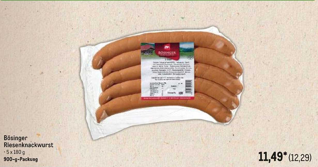 Bösinger Riesenknackwurst - 5 x 180 g