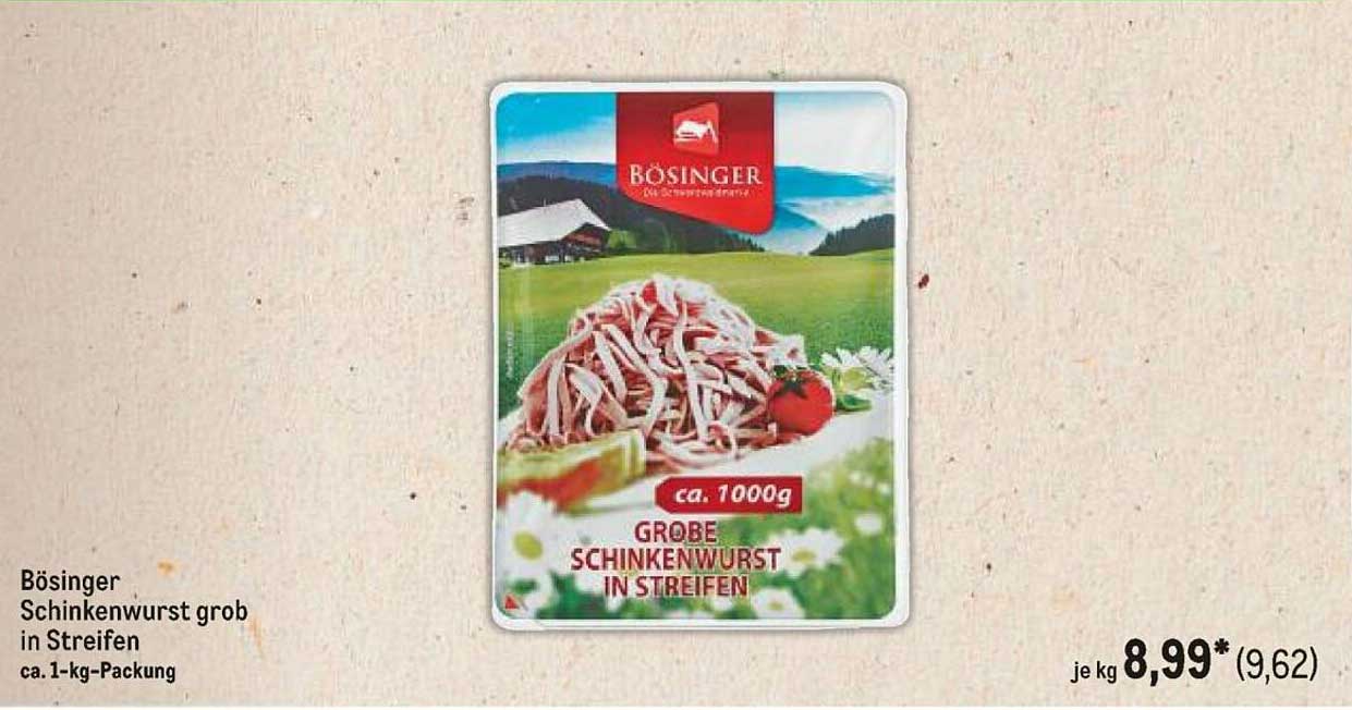 Bösinger Schinkenwurst grob in Streifen