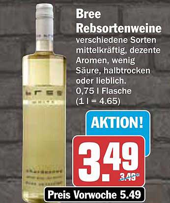 Bree Rebsortenweine - versch. Sorten, 0,75 l