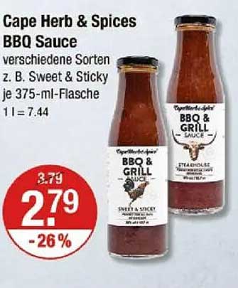 Cape Herb & Spices BBQ Sauce – verschiedene Sorten