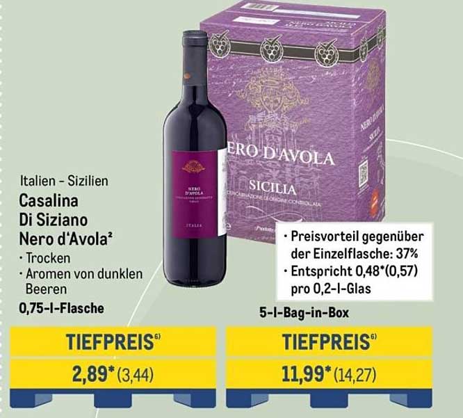 Casalina Di Siziano Nero d'Avola - TIEFPREIS