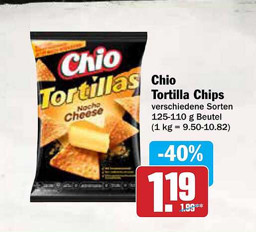 Chio Tortilla Chips verschiedene Sorten 125-110 g Beutel