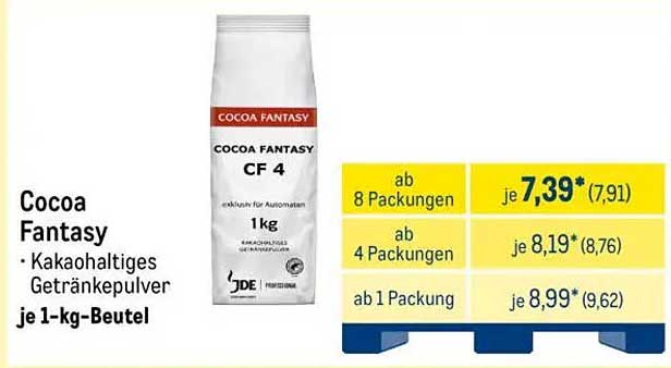 Cocoa Fantasy - Kakaohaltiges Getränkepulver, 1 kg-Beutel