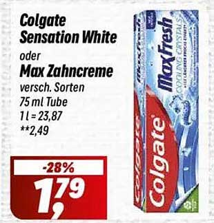 Colgate Sensation White oder Max Zahnpasta 75 ml
