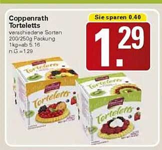 Coppenrath Torteletts verschiedene Sorten 200/250g Packung