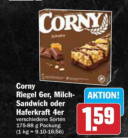 Corny Riegel 6er, Milch-Sandwich oder Haferkraft 4er - verschiedene Sorten