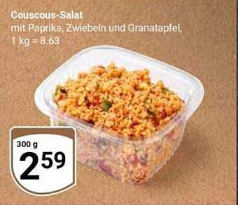 Couscous-Salat mit Paprika, Zwiebeln und Granatapfel
