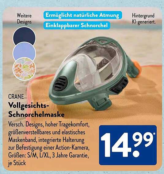 CRANE Vollgesichts-Schnorchelmaske