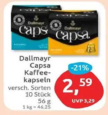 Dallmayr Capsa Kaffeekapseln, versch. Sorten, 10 Stück