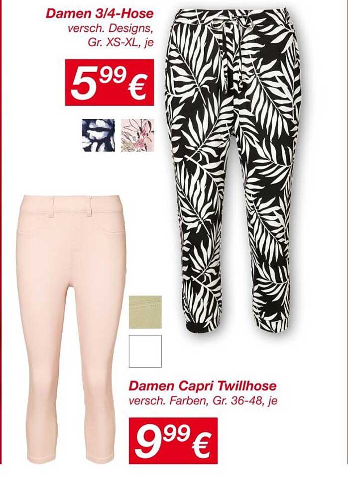 Damen 3/4-Hose und Damen Capri Twillhose – modisch und bequem