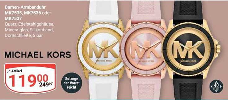 Damen-Armbanduhr MK7535, MK7536 oder MK7537 von Michael Kors