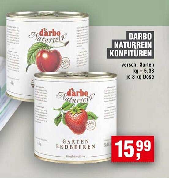 DARBO Naturrein Konfitüren - Garten Erdbeeren und weitere Sorten