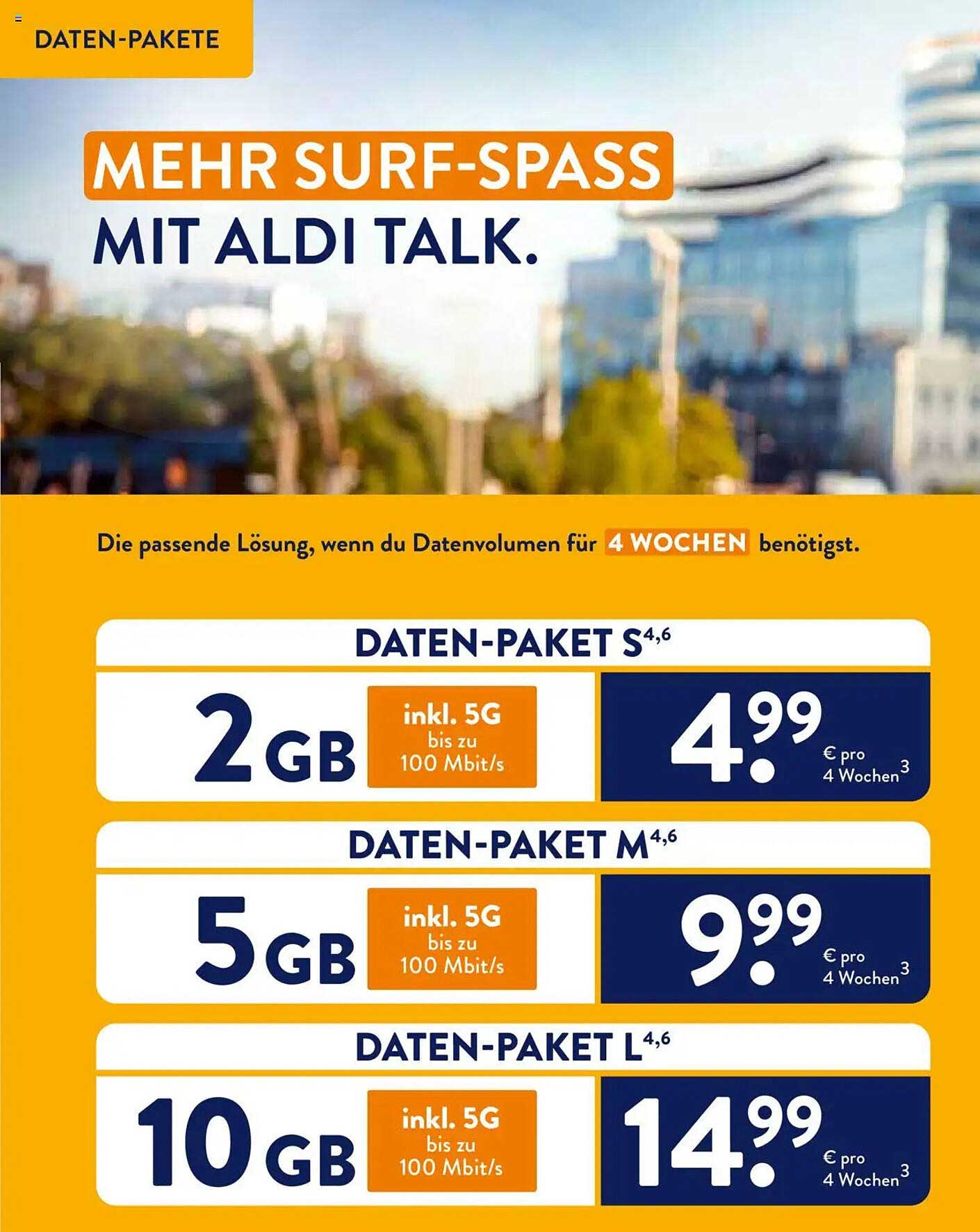 Daten-Paket S: 2 GB für 4,99 €