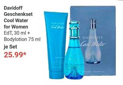 Davidoff Geschenkset Cool Water for Women – EdT, 30 ml + Bodylotion 75 ml
