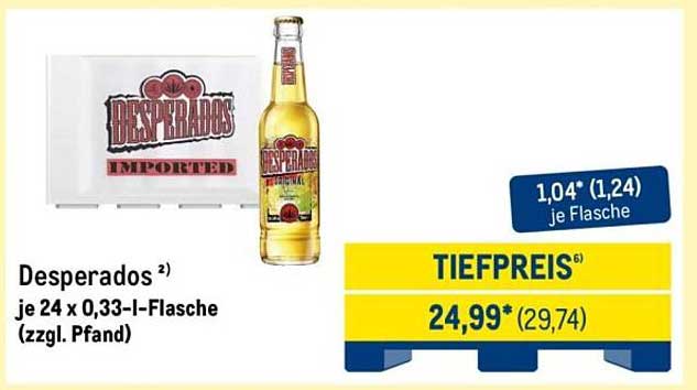 Desperados - 24 x 0,33 l-Flasche (zzgl. Pfand)