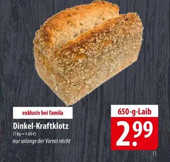 Dinkel-Kraftklotz 650-g-Laib