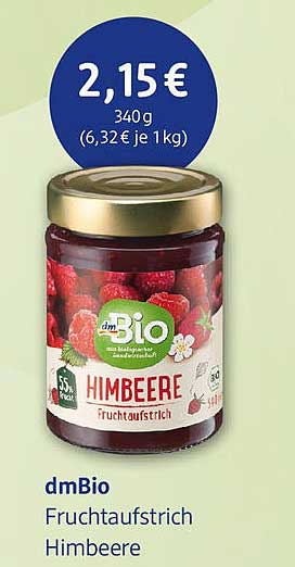 dmBio Fruchtaufstrich Himbeere 340g