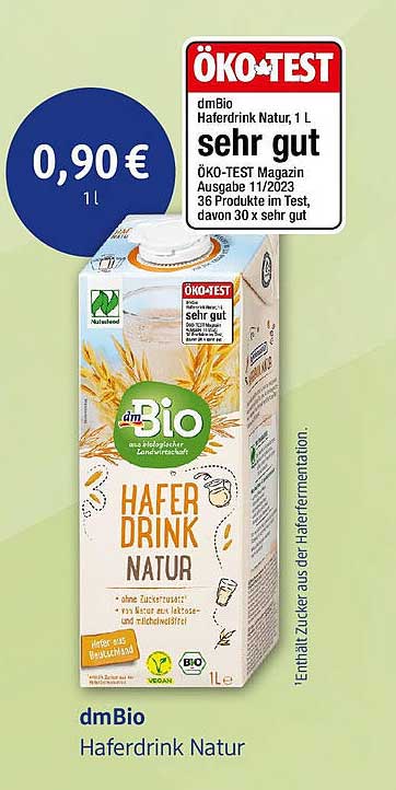 dmBio Haferdrink Natur, 1 L - sehr gut getestet