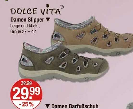 DOLCE VITA Damen Slipper in Beige und Khaki