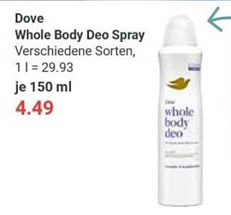 Dove Whole Body Deo Spray - Verschiedene Sorten