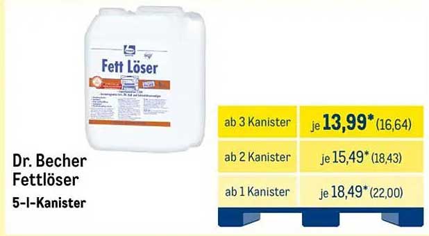 Dr. Becher Fettlöser 5-I-Kanister