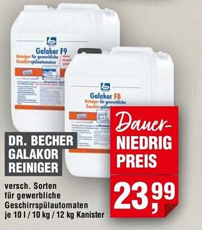 Dr. Becher Galakor Reiniger - verschiedene Sorten für gewerbliche Geschirrspülautomaten